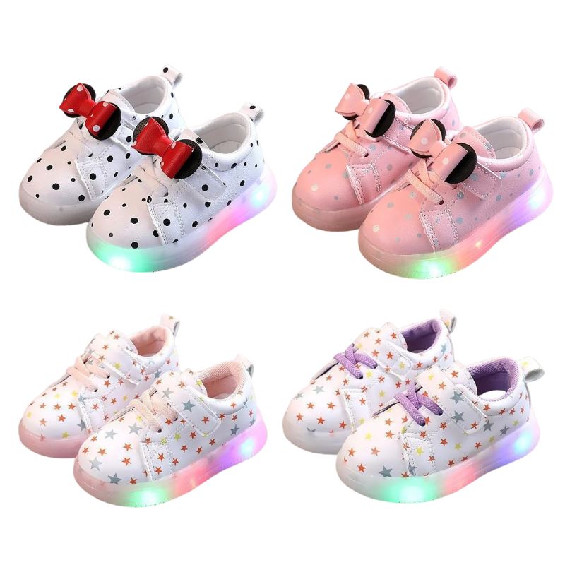 Tenis infantil com led fashion feminino