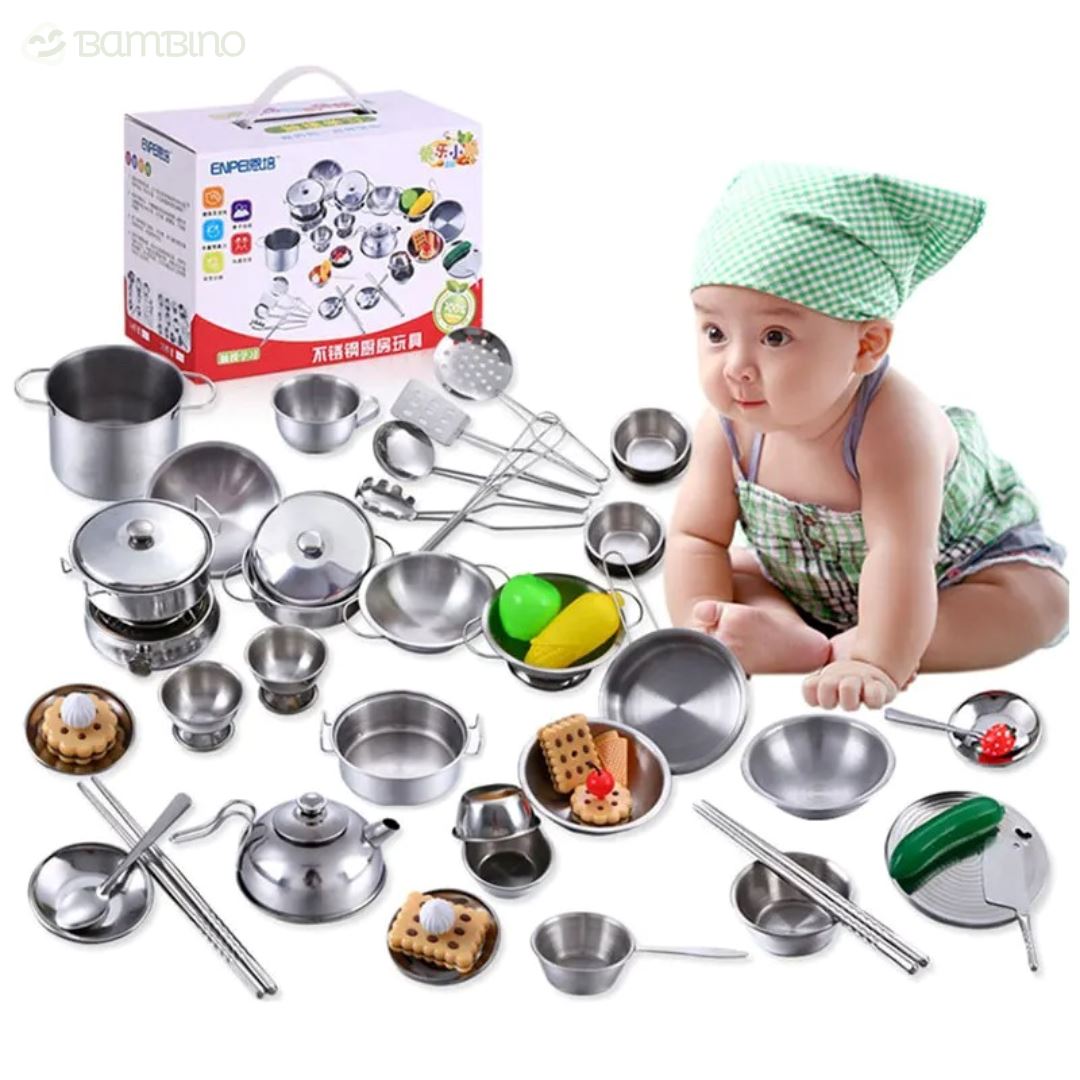 Baby steel hot sale kitchen set