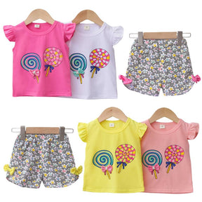 Conjunto Infantil Feminino Verão Pirulito Conjunto Infantil Feminino Verão Pirulito Loja do Bambino 