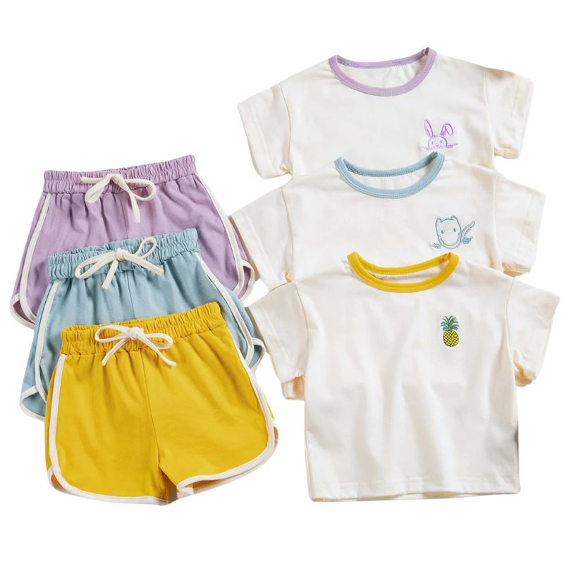 Conjunto Infantil de Verão Feminino Liso Conjunto Infantil de Verão Feminino Liso Loja do Bambino 