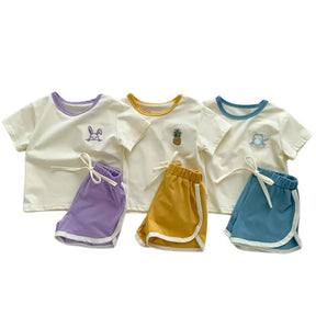 Conjunto Infantil de Verão Feminino Liso Conjunto Infantil de Verão Feminino Liso Loja do Bambino 