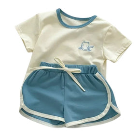 Conjunto Infantil de Verão Feminino Liso Conjunto Infantil de Verão Feminino Liso Loja do Bambino 