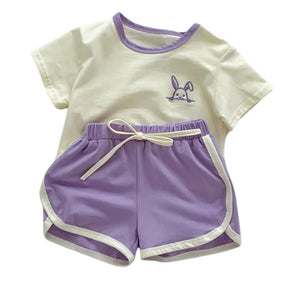 Conjunto Infantil de Verão Feminino Liso Conjunto Infantil de Verão Feminino Liso Loja do Bambino 