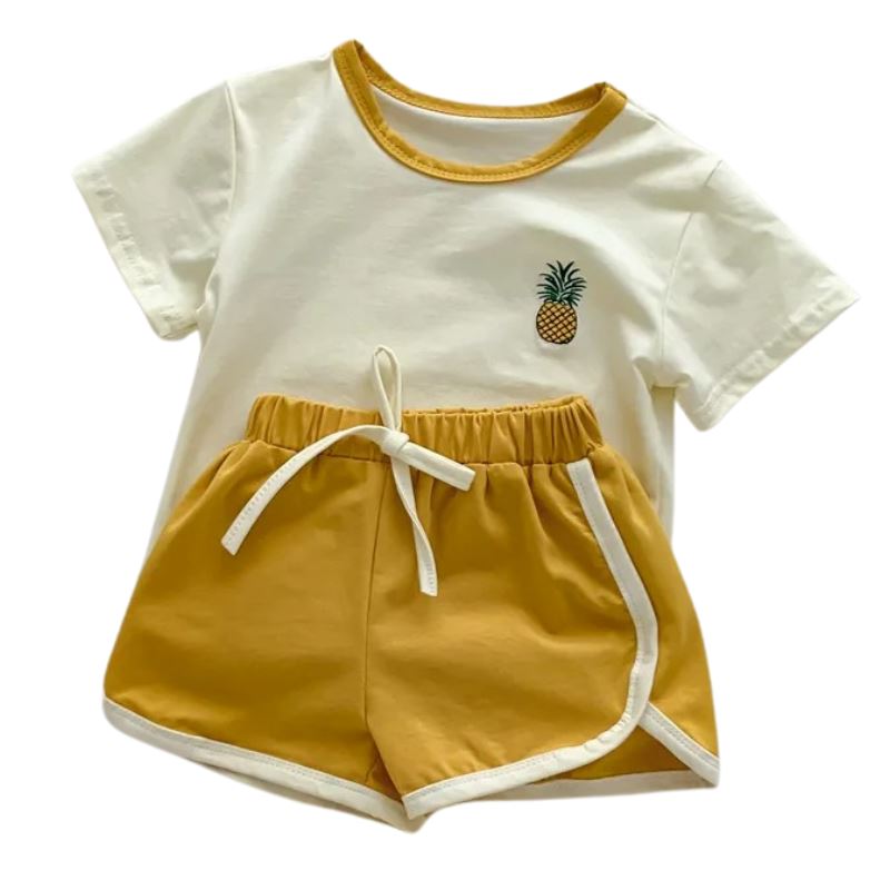 Conjunto Infantil de Verão Feminino Liso Conjunto Infantil de Verão Feminino Liso Loja do Bambino 