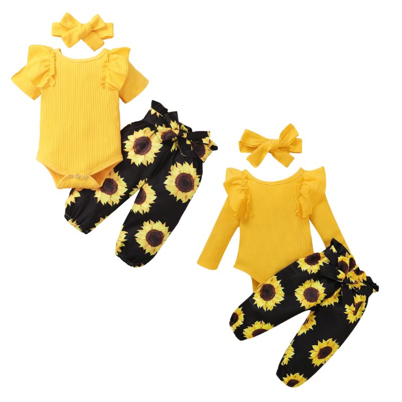 Conjunto Girassol Recém-Nascido Bambino Conjunto Girassol Recém-Nascido Bambino Loja do Bambino 