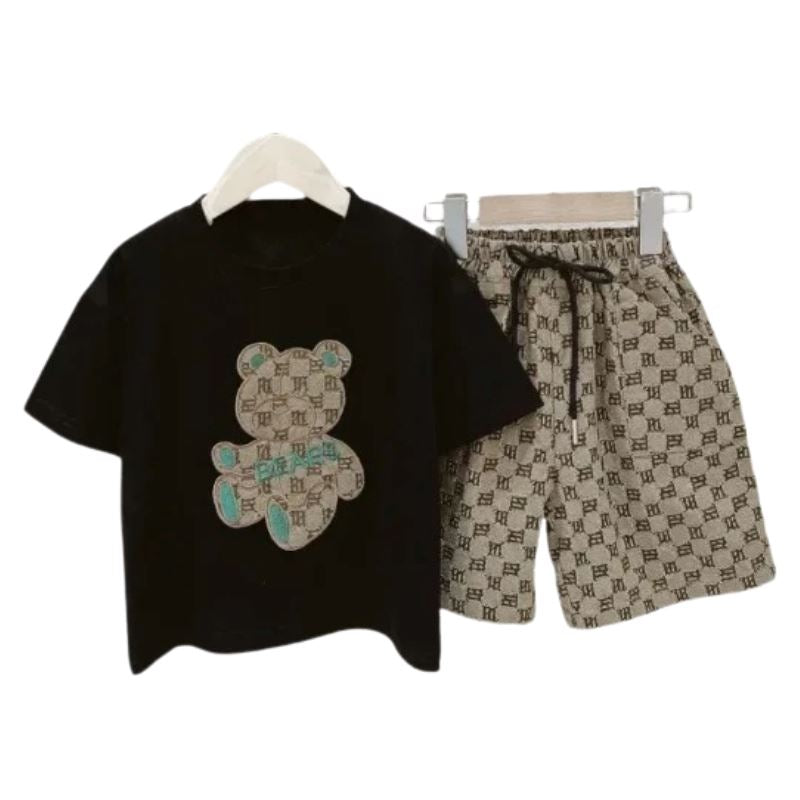 Conjunto Infantil Masculino Verão Streetwear Conjunto Infantil Masculino Verão Streetwear Loja do Bambino Preto 100 