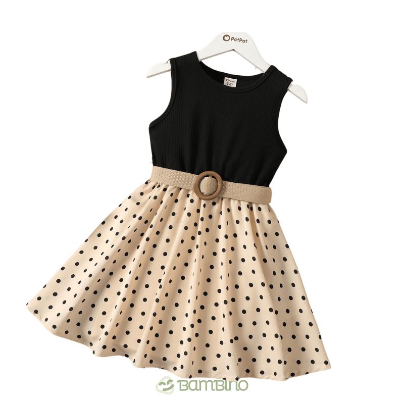 Vestido Bolinhas com Regatinha e Cinto para Meninas Vestido Bolinhas com Regatinha e Cinto para Meninas Loja do Bambino 