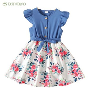 Vestido Patchwork Fofo para Meninas - Estilo Casual para Verão Vestido Patchwork Fofo para Meninas - Estilo Casual para Verão Loja do Bambino 