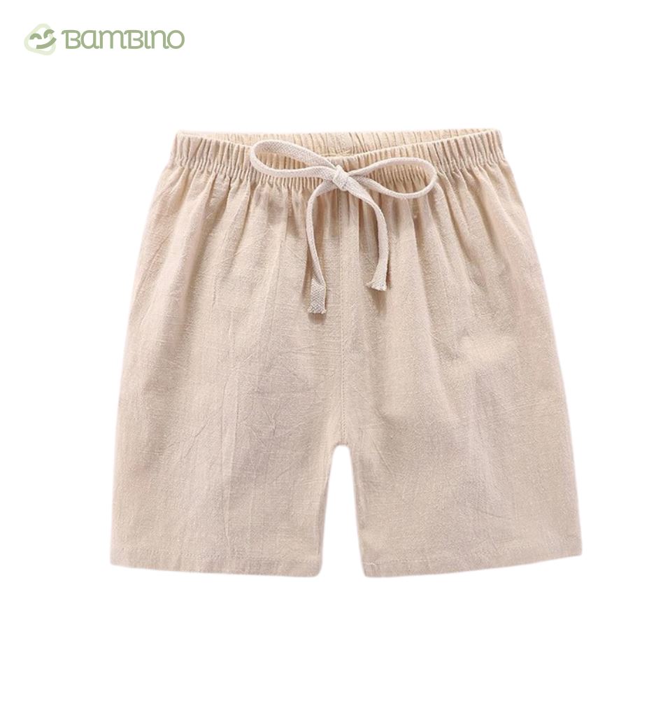 Calção Infantil Minimalista - Conforto e Estilo para Meninos no Verão Calção Infantil Minimalista - Conforto e Estilo para Meninos no Verão Loja do Bambino Natural 2-3 Anos 