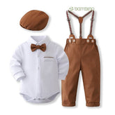 Conjunto Terno Infantil Gentleman Baby Conjunto Terno Infantil Gentleman Baby Loja do Bambino Marrom 3-6M 