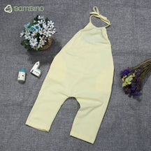 Macacão Alças de Verão para Meninas - Estilo e Frescor Macacão Alças de Verão para Meninas - Estilo e Frescor Loja do Bambino Amarelo 9-12 Meses 