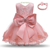 Vestido Luxuoso Rosa para Recém-Nascidas Vestido Luxuoso Rosa para Recém-Nascidas Loja do Bambino Rosa 3-6 Meses 