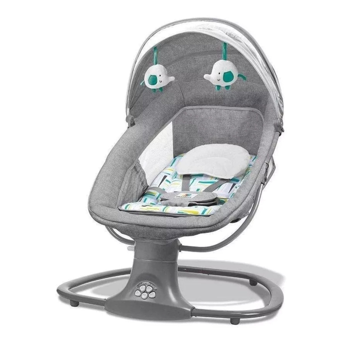 Cadeira de Balanço para Bebê Ultra Tech Bambino - Conforto e Qualidade Cadeira de Balanço Infantil Bambino Loja do Bambino Cinza 