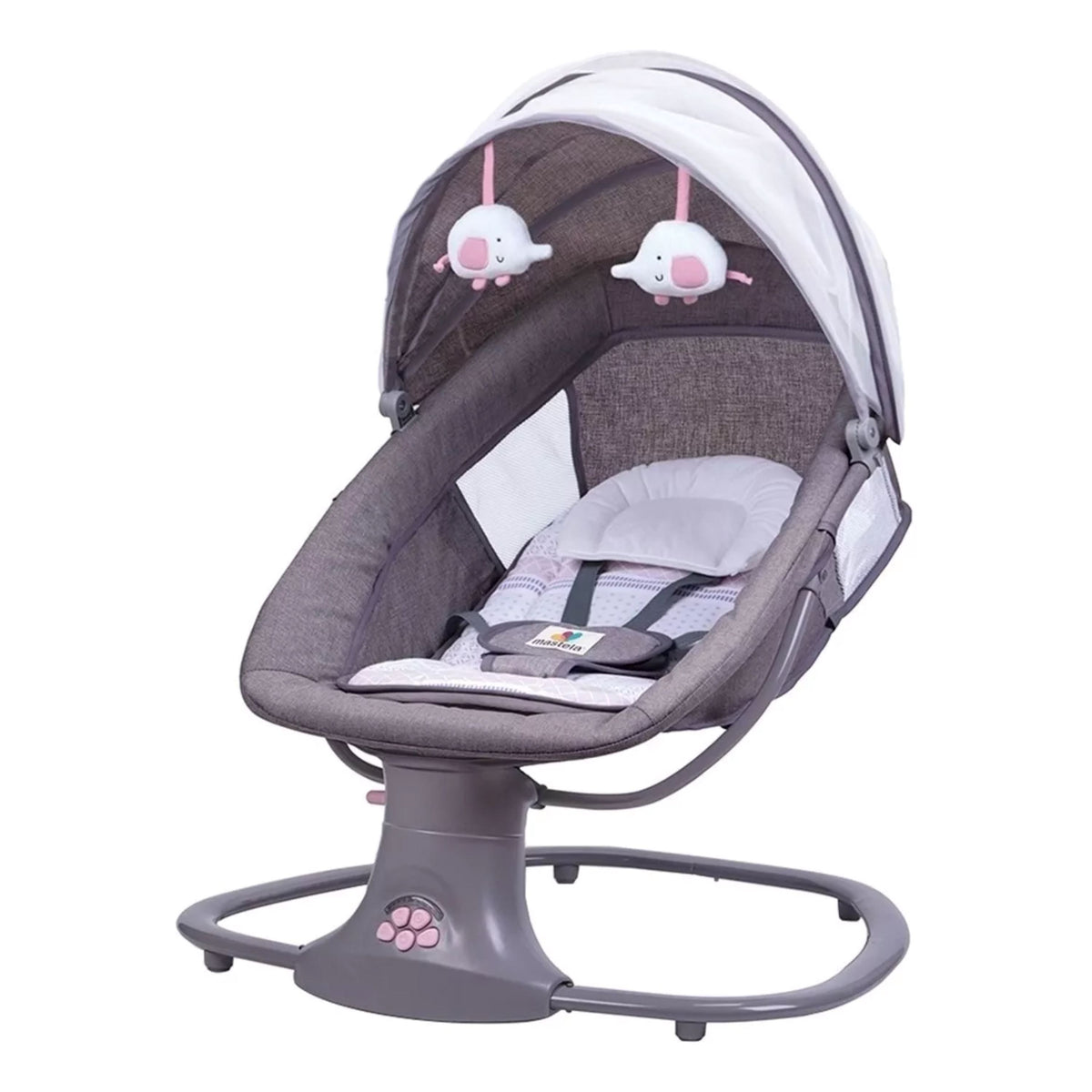 Cadeira de Balanço para Bebê Ultra Tech Bambino - Conforto e Qualidade Cadeira de Balanço Infantil Bambino Loja do Bambino Rosa 