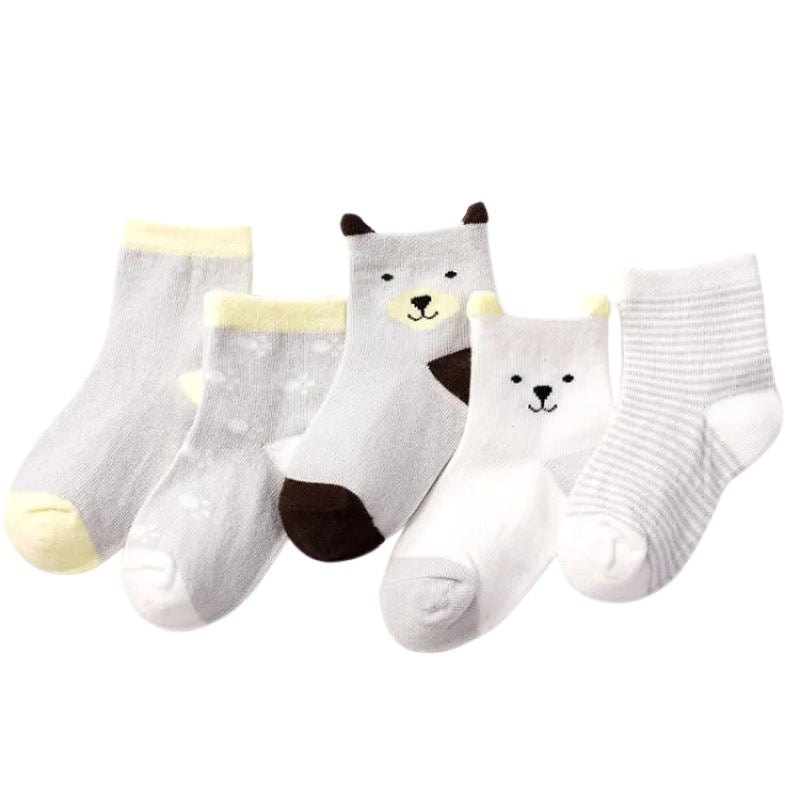 Meias de malha para bebês e crianças com 4 pares inclusos Meias de malha para bebês e crianças com 4 pares inclusos Loja do Bambino 