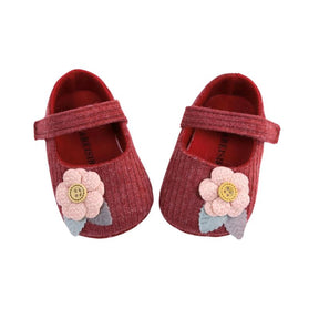 Sapatilha Flor Bordada para Bebê Sapatilha Flor Bordada para Bebê Loja do Bambino Vermelho 1 