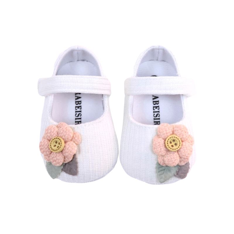 Sapatilha Flor Bordada para Bebê Sapatilha Flor Bordada para Bebê Loja do Bambino Branco 1 