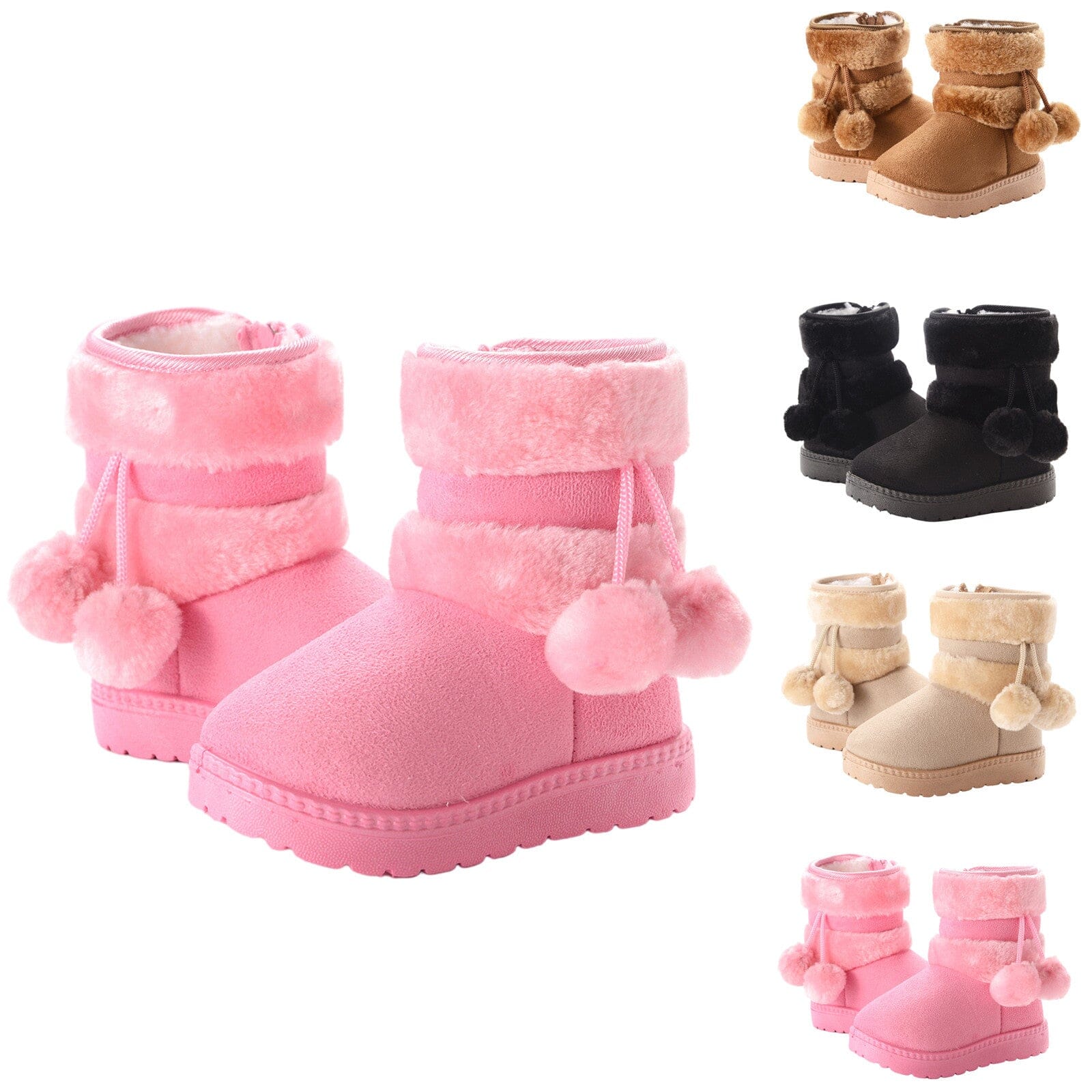 Bota Pompom de Inverno Infantil - Pantufinha Revestida de Lã Bota Pompom de Inverno Infantil Loja do Bambino 