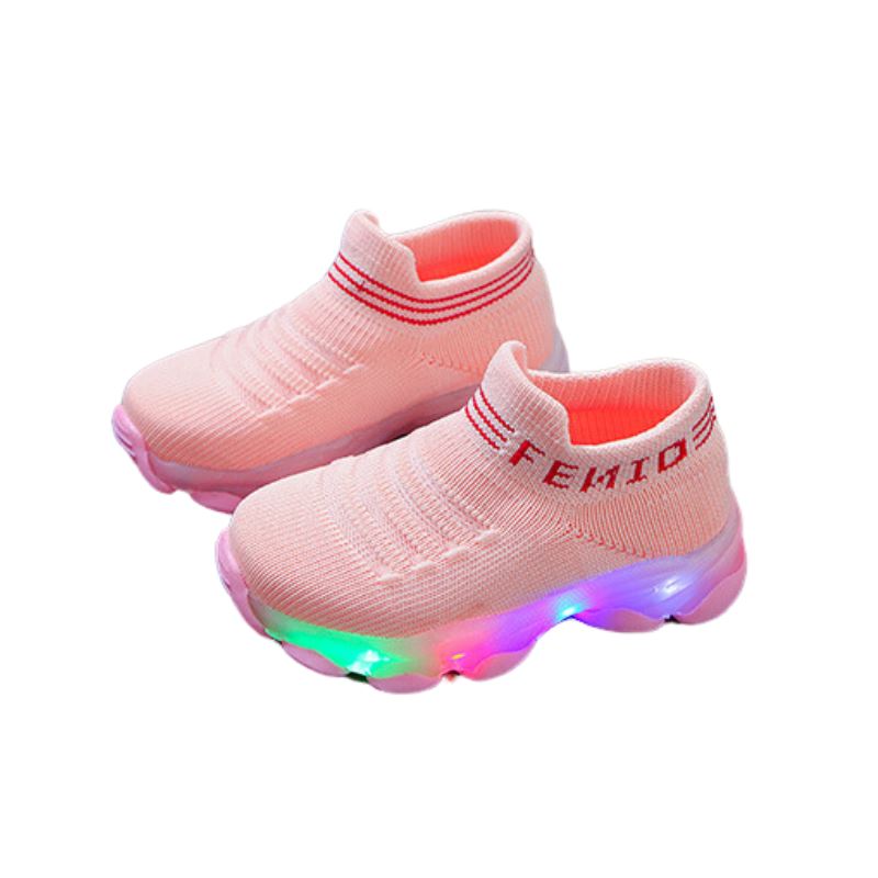 Tênis Casual Infantil com LED Tênis Casual Infantil com Led Loja do Bambino Rosa 21 (13.3cm) 