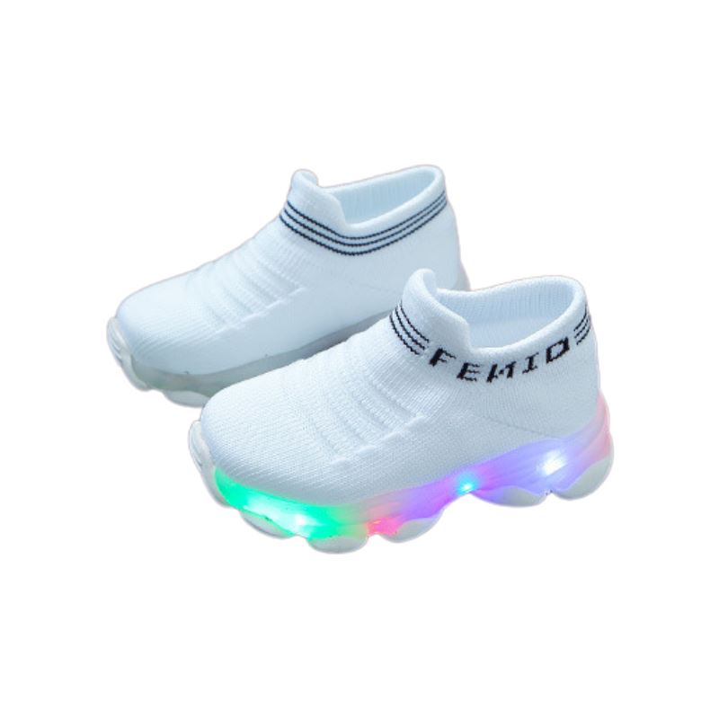 Tênis Casual Infantil com LED Tênis Casual Infantil com Led Loja do Bambino Branco 21 (13.3cm) 