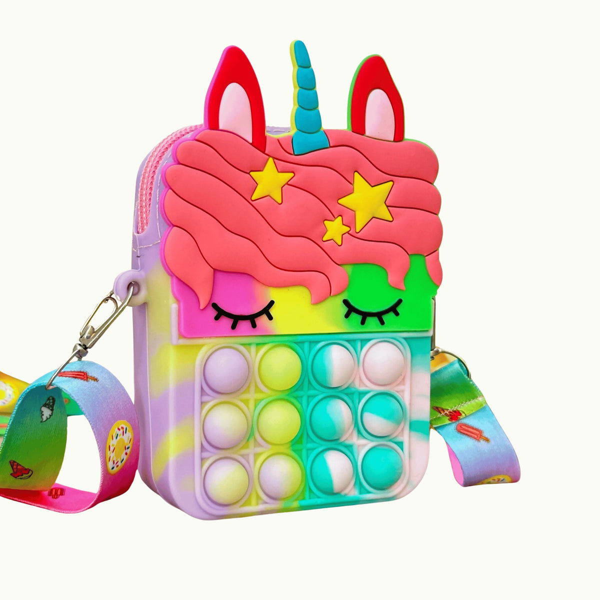 Pochete Unicórnio com Pop Fidget Pochete Unicórnio com Pop Fidget Loja do Bambino Cinza 