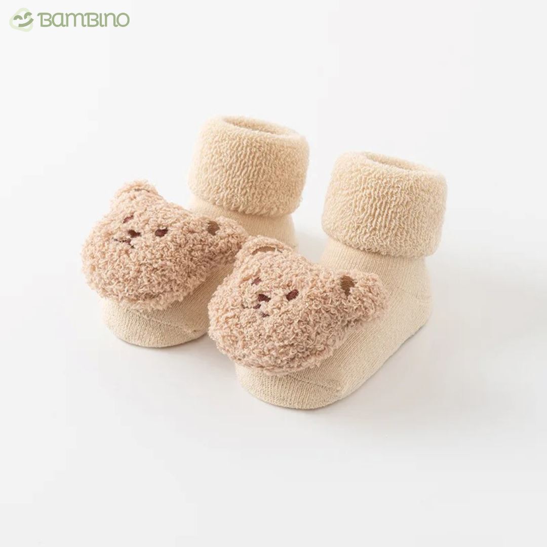 Sapatilha Anti Derrapante Bear para Bebês Sapatilha Anti Derrapante Bear para Bebês Loja do Bambino Bege P - 8cm 