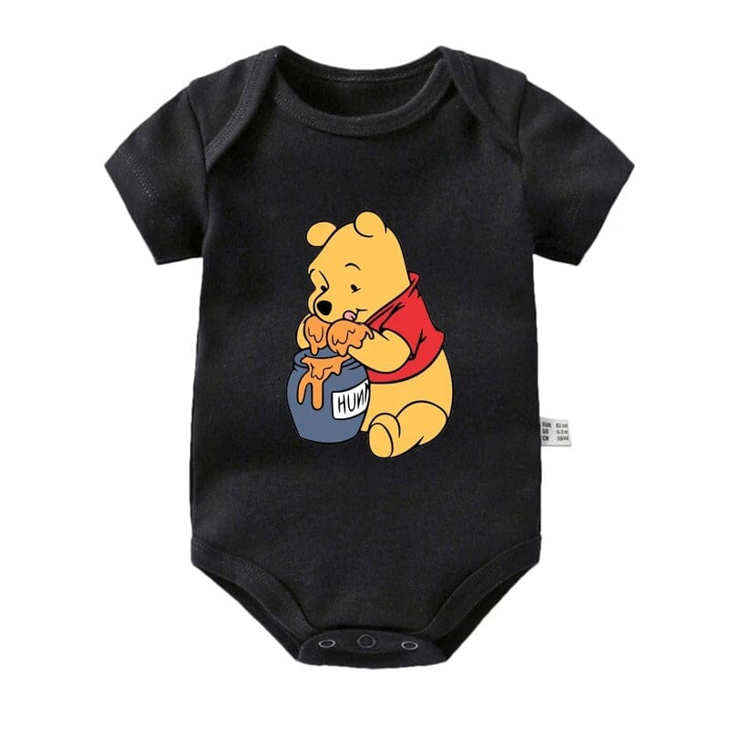 Macacão para Bebês Ursinho Pooh Macacão para Bebês Ursinho Pooh Loja do Bambino Preto 0 a 3 meses 