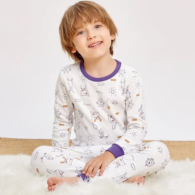 Pijama Infantil Manga Longa em Algodão Pijama Infantil Manga Longa em Algodão Loja do Bambino Modelo 2 90-100 