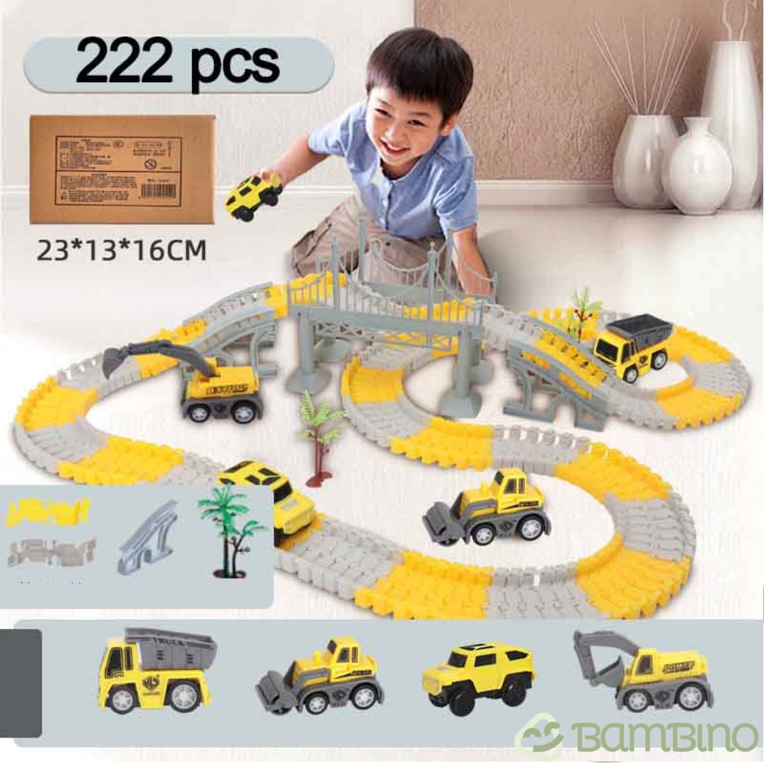 Brinquedo de Construção de Estradas Infantil Bambino Brinquedo de Construção de Estradas Infantil Bambino Loja do Bambino 222 Peças 