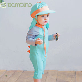 Roupa de Banho Dino Infantil com Chapéu Roupa de Banho Dino Infantil com Chapéu Loja do Bambino 