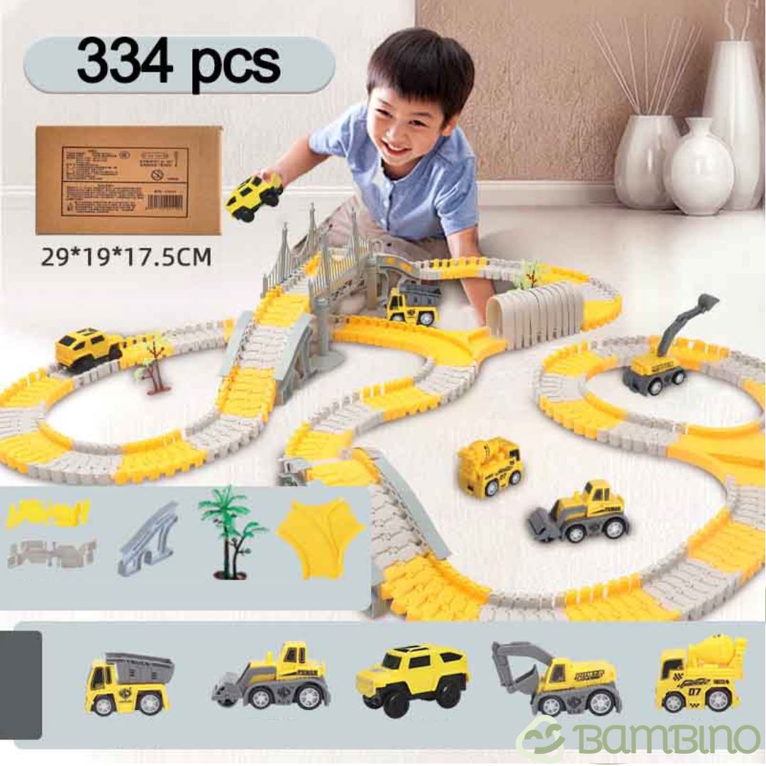 Brinquedo de Construção de Estradas Infantil Bambino Brinquedo de Construção de Estradas Infantil Bambino Loja do Bambino 334 Peças 