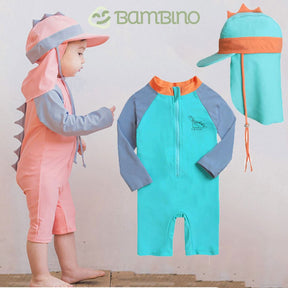 Roupa de Banho Dino Infantil com Chapéu Roupa de Banho Dino Infantil com Chapéu Loja do Bambino 