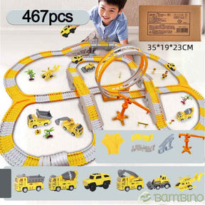 Brinquedo de Construção de Estradas Infantil Bambino Brinquedo de Construção de Estradas Infantil Bambino Loja do Bambino 467 Peças 