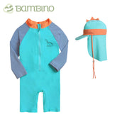 Roupa de Banho Dino Infantil com Chapéu Roupa de Banho Dino Infantil com Chapéu Loja do Bambino Azul 1 - 2 Anos 