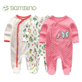 Conjunto Pijama Macacão para Recém Nascido - Contém 3 Unidades Conjunto Pijama Macacão para Recém Nascido - Contém 3 Unidades Loja do Bambino Conjunto 2 Tamanho Único 