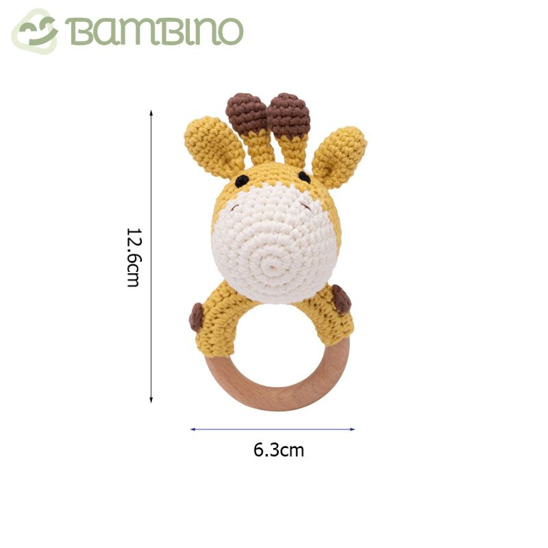 Chocalho Ternura Trabalhado Para Recém Nascidos Bambino Chocalho Ternura Para Recém Nascidos Bambino Loja do Bambino Girafa 