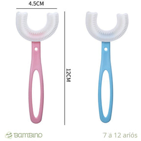 Escova de Dente Infantil 360 Graus - Compre 1 e leve 2 Escova de Dente Infantil 360 Graus Loja do Bambino Escova Rosa + Azul (7 a 12 anos) 