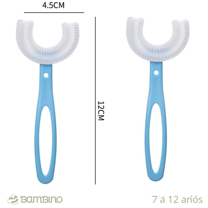 Escova de Dente Infantil 360 Graus - Compre 1 e leve 2 Escova de Dente Infantil 360 Graus Loja do Bambino Escovas Azuis (7 a 12 anos) 