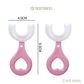 Escova de Dente Infantil 360 Graus - Compre 1 e leve 2 Escova de Dente Infantil 360 Graus Loja do Bambino Escovas Rosas (2 a 6 anos) 
