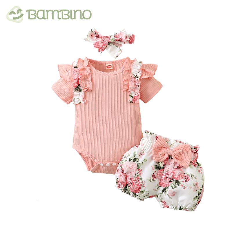 Conjunto Summer Recém-Nascido Bambino Conjunto Summer Recém-Nascido Bambino Loja do Bambino Rosa Conjunto 1 6 Meses