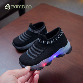 Tênis Casual Infantil com LED Tênis Casual Infantil com Led Loja do Bambino Preto 21 (13.3cm) 