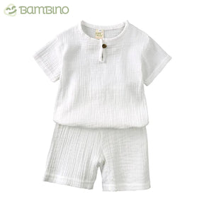 Conjunto em Linho Infantil Bambino Conjunto em Linho Infantil Bambino Loja do Bambino Branco 1 - 2 anos 