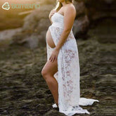 Vestido Longo em Renda para Gestantes Vestido Longo em Renda para Gestantes Loja do Bambino Branco 