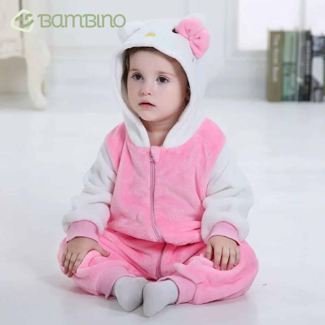 Pijama Macacão Com Capuz Diversão Recém Nascido Pijama Macacão Com Capuz Diversão Recém Nascido Loja do Bambino Hello Kitty 3 meses 