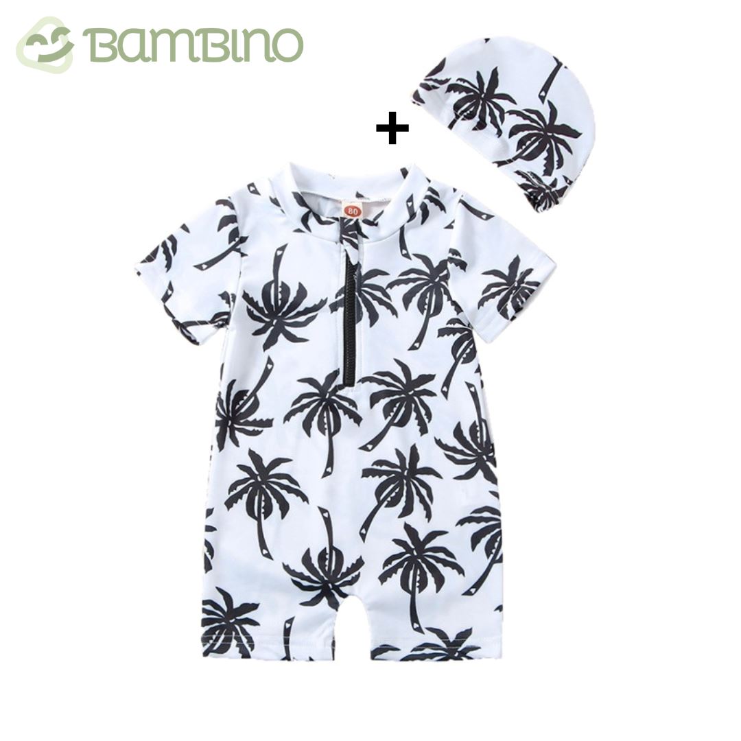 Roupa Natação Palmeira Infantil + Touca de Brinde Roupa Natação Palmeira Infantil com Touca Loja do Bambino 