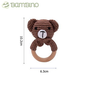 Chocalho Ternura Trabalhado Para Recém Nascidos Bambino Chocalho Ternura Para Recém Nascidos Bambino Loja do Bambino Urso 